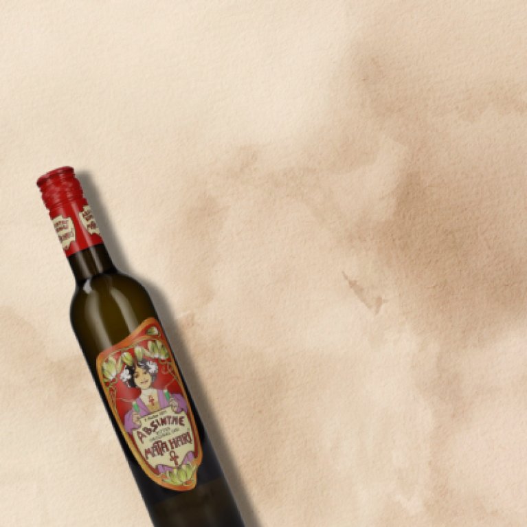 Absinthe Mata Hari on a beige background