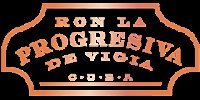Logo of La Progresiva in bronze lettering
