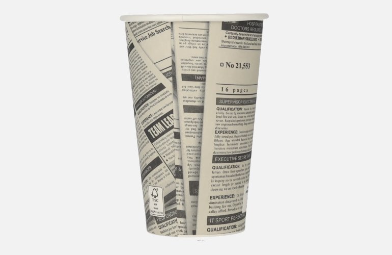 Kaffeebecher To Go Newsprint-Design 0,3l 50 Stück