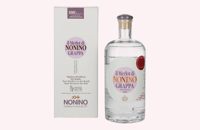 Nonino Grappa Monovitigno il Merlot 41% Vol. 0,7l in geschenkverpakking