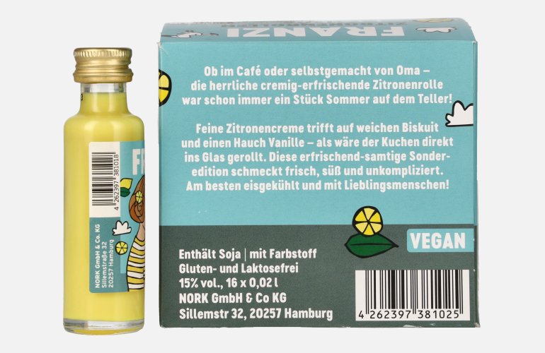 Franzi Zitronenrollen Likör 15% Vol. 16x0,02l