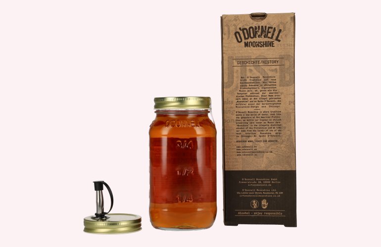 O'Donnell Moonshine STICKY TOFFEE Liqueur 25% Vol. 0,7l en boîte cadeau avec Bec verseur