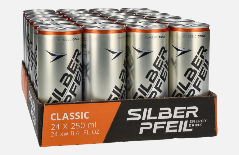 SILBERPFEIL Energy Drink CLASSIC GOLD 24x0,25l Dosen Pfand