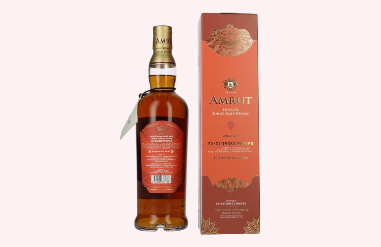 Amrut Ex-Oloroso Peated Indian Single Malt Whisky Collection Foundations 60% Vol. 0,7l in geschenkverpakking