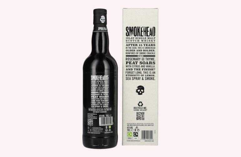 Smokehead 15 Years Old Islay Single Malt Whisky Limited Edition 43% Vol. 0,7l in geschenkverpakking