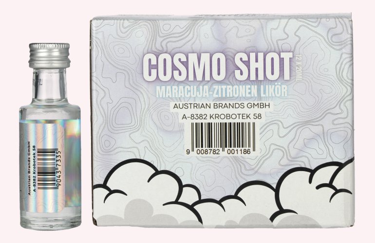 Cosmo Shot Maracuja-Zitronen Likör 17% Vol. 12x0,02l