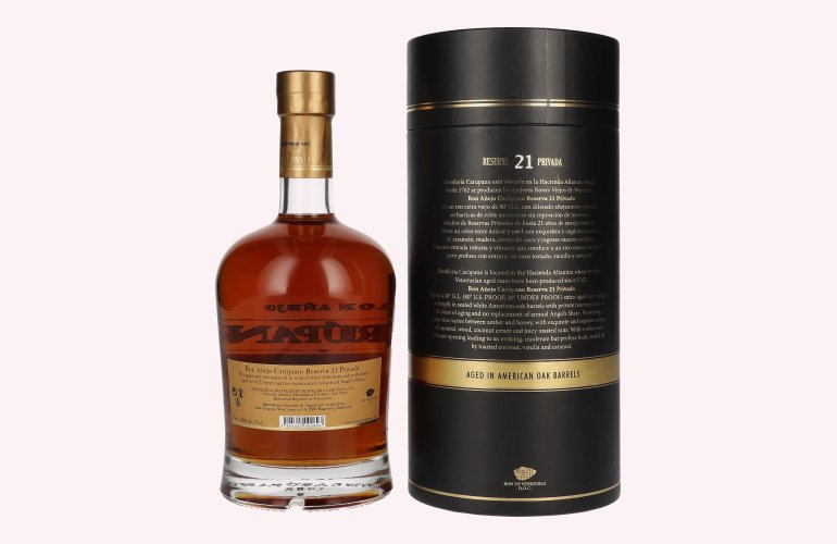 Ron Añejo Carúpano Reserva 21 Privada 40% Vol. 0,7l en boîte cadeau