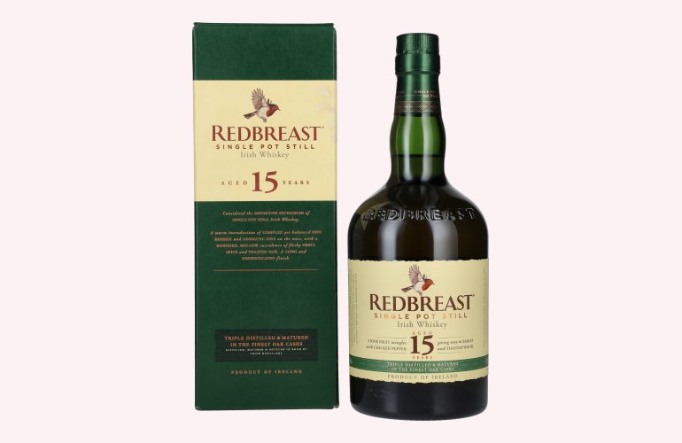 Redbreast 15 Years Old Single Pot Still Irish Whiskey 46% Vol. 0,7l in Giftbox