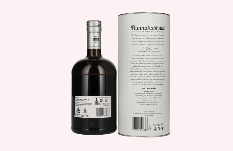 Bunnahabhain MÒINE TOKAJI CASK FINISH Limited Release Fèis Ìle 2022 52,2% Vol. 0,7l in geschenkverpakking