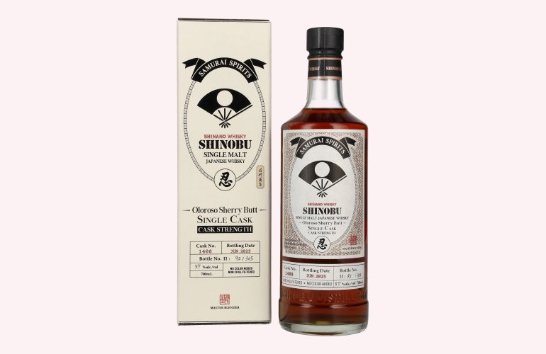 Shinobu Japanese Single Malt Satake Yoshinobu Oloroso Sherry Butt 57% Vol. 0,7l in Geschenkbox