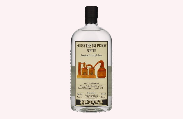 Habitation Velier FORSYTHS 151 PROOF WHITE Jamaica Pure Single Rum 75,5% Vol. 0,7l