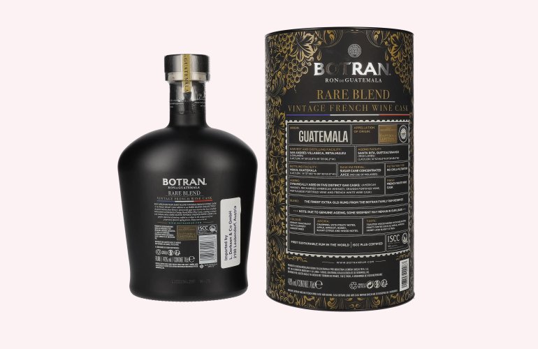 Botran Ron RARE BLEND Vintage French Wine Cask 40% Vol. 0,7l in geschenkverpakking