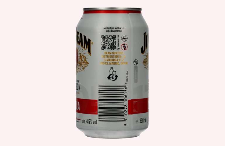 Jim Beam Kentucky Straight Bourbon Whiskey & Cola 4,5% Vol. 0,33l Dosen Pfand