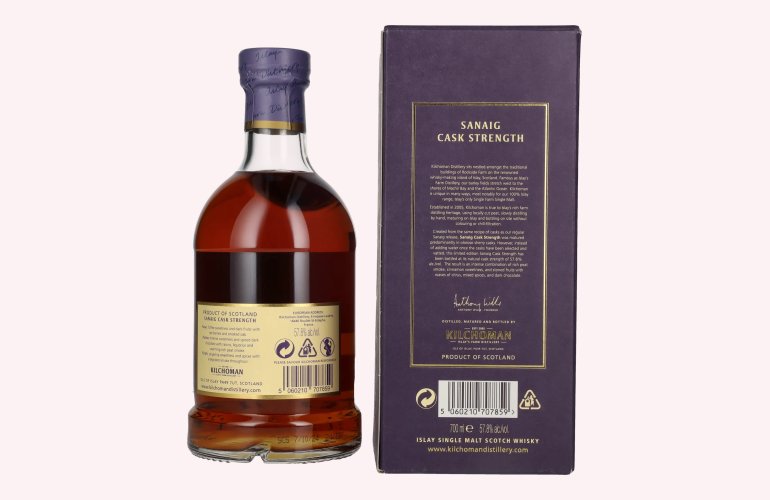 Kilchoman SANAIG CASK STRENGTH Islay Single Malt Scotch Whisky 2024 57,8% Vol. 0,7l en boîte cadeau