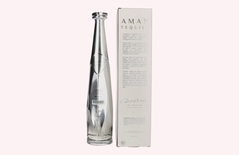 Aman Tequila Añejo Cristalino 100% Puro de Agave 40% Vol. 0,7l in geschenkverpakking