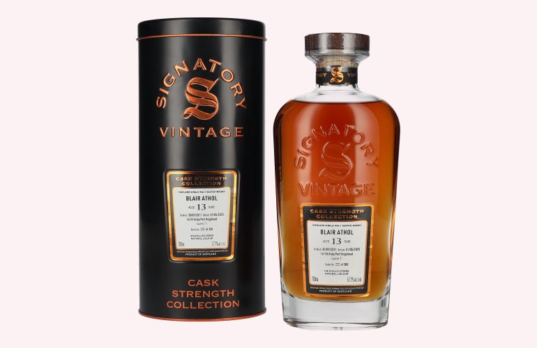 Signatory Vintage BLAIR ATHOL 13 Years Old 1st Fill Ruby Port Cask Strength #1 2011 57,7% Vol. 0,7l in Tinbox