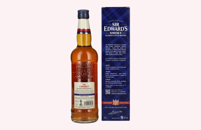 Sir Edward's SMOKY Blended Scotch Whisky 40% Vol. 0,7l in Geschenkbox