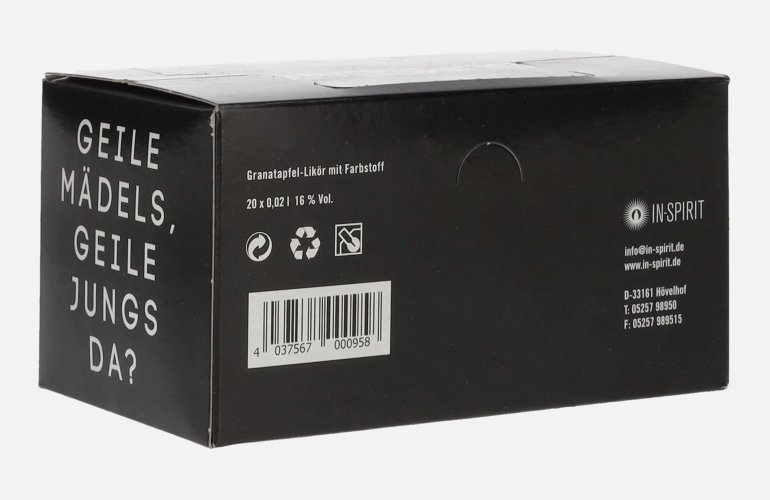 Bumsbar Der Partyshot Granatapfel-Likör 16% Vol. 20x0,02l