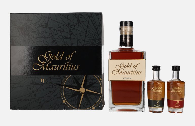 Gold of Mauritius Gift Set 40% Vol. 0,7l in Geschenkbox + 2x0,05l