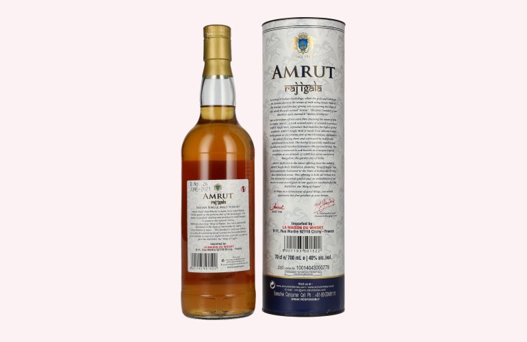 Amrut RAJ IGALA Indian Single Malt Whisky 40% Vol. 0,7l in Giftbox
