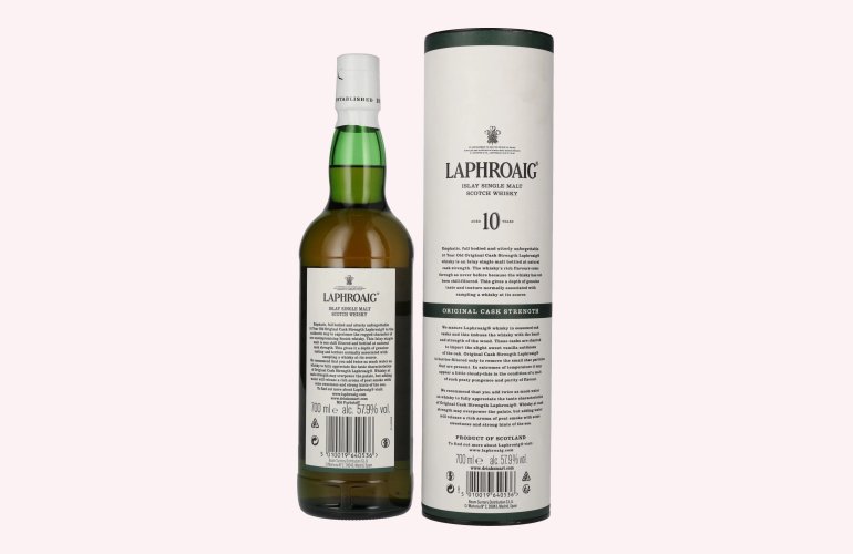 Laphroaig 10 Years Old Original Cask Strength Batch 13 57,9% Vol. 0,7l en boîte cadeau
