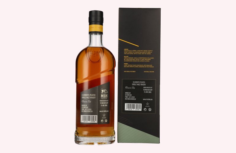 M&H ELEMENTS Peated Single Malt Whisky 46% Vol. 0,7l in Giftbox