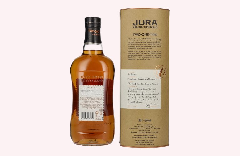 Jura 13 Years Old TWO ONE TWO Single Malt Scotch Whisky 47,5% Vol. 0,7l in geschenkverpakking