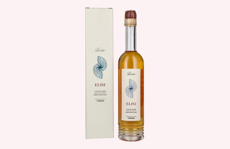 Berta Grappa Elisi per L'Acqua Grappa Invecchiata 43% Vol. 0,5l in geschenkverpakking