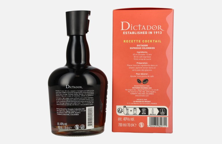 Dictador 12 Years Old ICON RESERVE Colombian Rum 40% Vol. 0,7l in Geschenkbox mit 2 Gläsern
