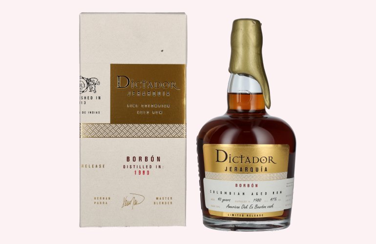 Dictador JERARQUÍA 40 Years Old BORBÓN Rum 1980 41% Vol. 0,7l in Giftbox