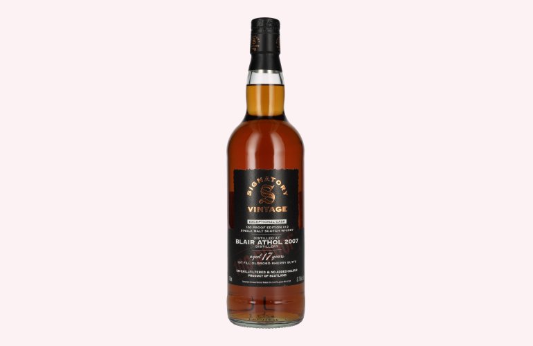 Signatory Vintage 100 Proof Edition BLAIR ATHOL 17 Years Old Exceptional Cask #12 2007 57,1% Vol. 0,7l