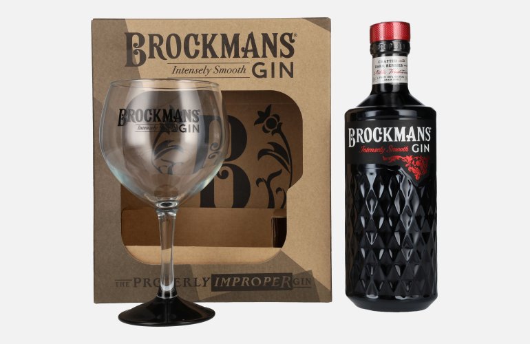 Brockmans Intensely Smooth PREMIUM GIN 40% Vol. 0,7l in geschenkverpakking met Glas