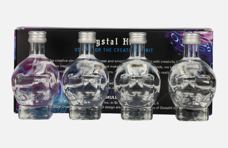 Crystal Head Vodka 40% Vol. 4x0,05l en boîte cadeau
