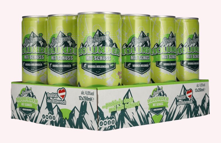 Gschpusi Holunder mit Schuss 4% Vol. 12x0,25l Dosen Pfand