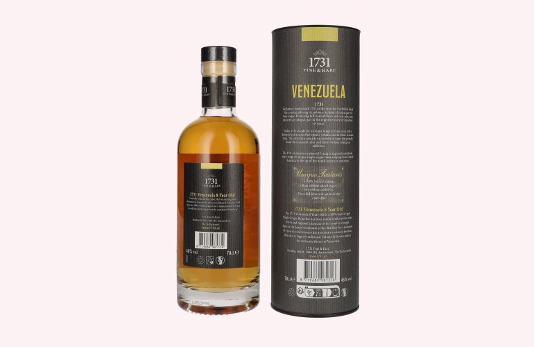 1731 Fine & Rare VENEZUELA 8 Years Old Single Origin Rum 46% Vol. 0,7l in geschenkverpakking