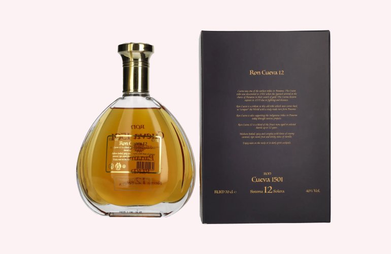 Ron Cueva 1501 Sistema 12 Solera Panama Rum 40% Vol. 0,7l in Geschenkbox