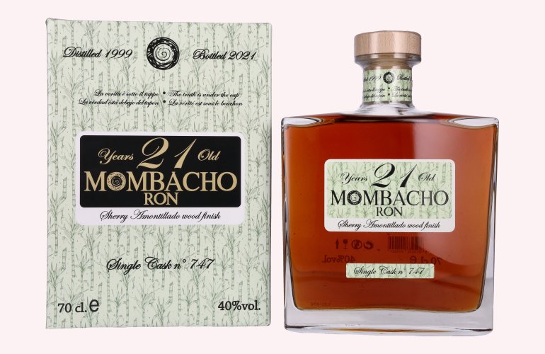 Mombacho Ron 21 Years Old Sherry Wood Finish 40% Vol. 0,7l in geschenkverpakking
