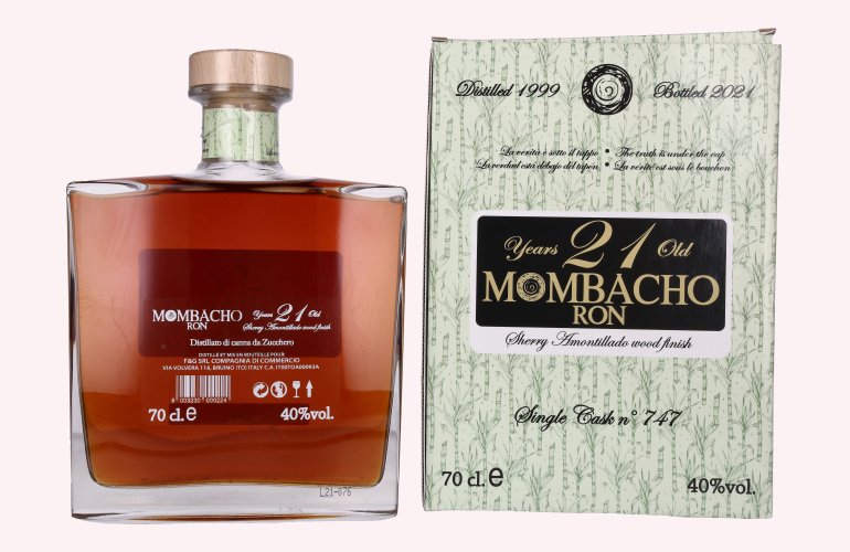 Mombacho Ron 21 Years Old Sherry Wood Finish 40% Vol. 0,7l in geschenkverpakking