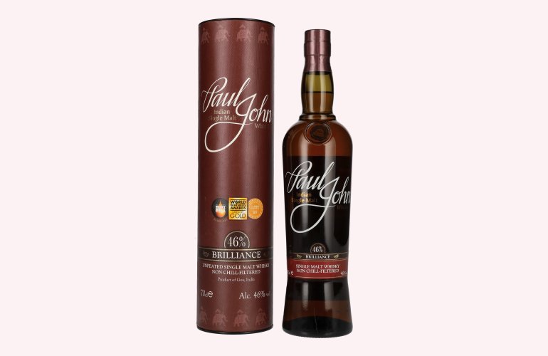 Paul John BRILLIANCE Indian Single Malt Whisky 46% Vol. 0,7l en boîte cadeau