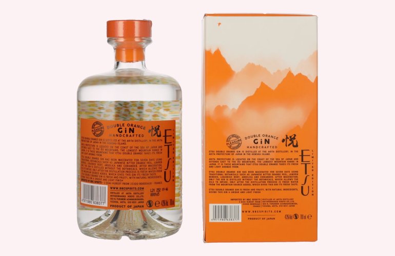 Etsu Gin DOUBLE ORANGE Limited Edition 43% Vol. 0,7l in geschenkverpakking