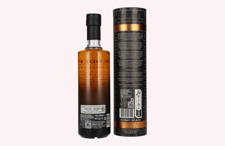 Penderyn COPPEROPOLIS Icons of Wales Single Malt Welsh Whiskey Sweet Red Wine Finish 46% Vol. 0,7l en boîte cadeau