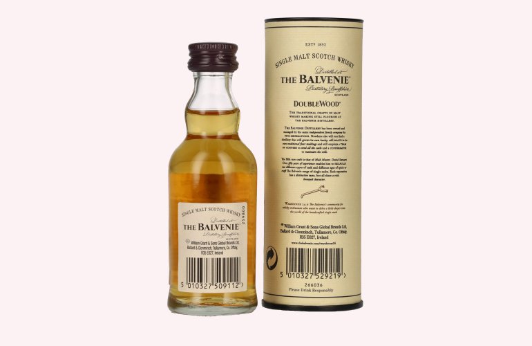 The Balvenie 12 Years Old Double Wood 40% Vol. 0,05l en boîte cadeau