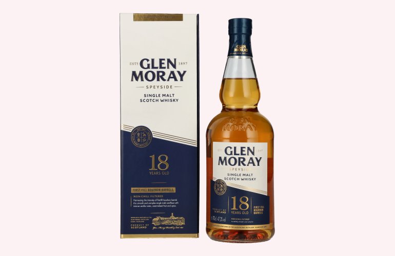 Glen Moray 18 Years Old Speyside Single Malt 47,2% Vol. 0,7l in geschenkverpakking