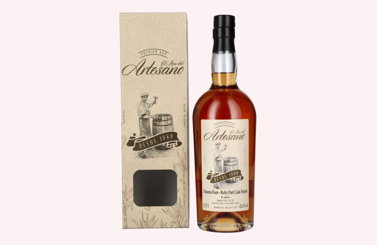 El Ron del Artesano 8 Años Ruby Port Cask Finish Panama Rum 43,4% Vol. 0,7l in Giftbox