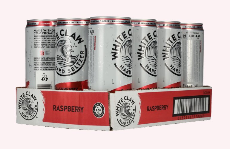 White Claw Hard Seltzer Raspberry 4,5% Vol. 12x0,33l Dosen Pfand
