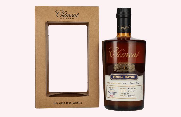 Clément Trés Vieux Rhum Agricole SINGLE BATCH 100% Canne Bleue 46,5% Vol. 0,5l en boîte cadeau