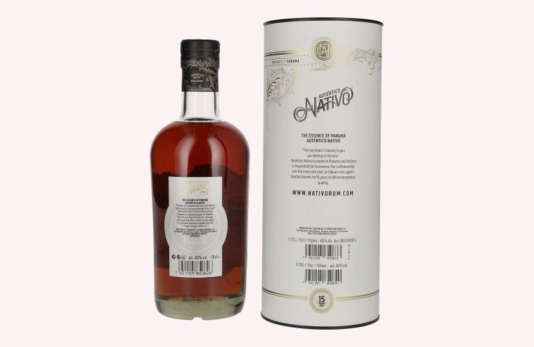 Auténtico Nativo 15 Years Old Rum 40% Vol. 0,7l en boîte cadeau