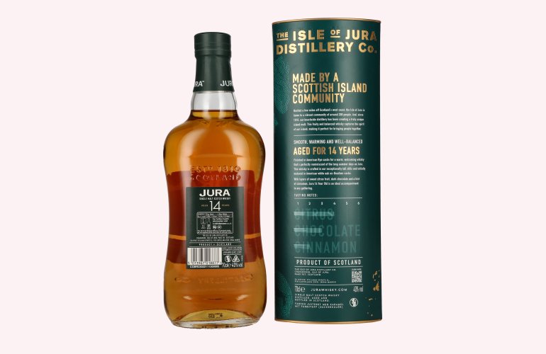 Jura 14 Years Old American Rye Cask Single Malt Scotch Whisky 40% Vol. 0,7l en boîte cadeau