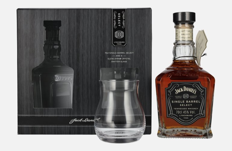 Jack Daniel's Select Single Barrel Tennessee Whiskey 45% Vol. 0,7l in Geschenkbox mit Nosing Glas
