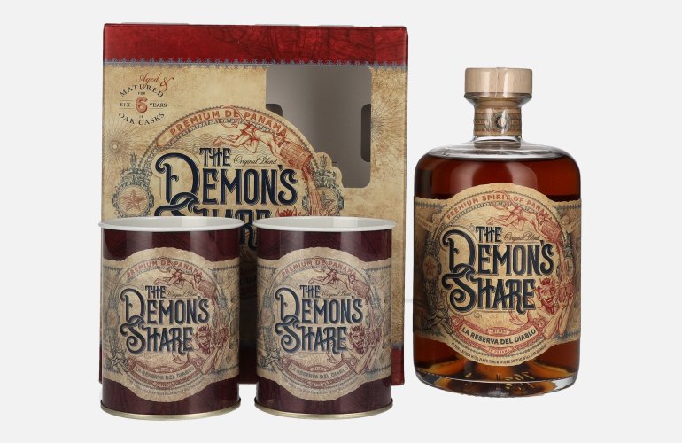 The Demon's Share 6 Years Old Spirit Drink 40% Vol. 0,7l in Giftbox with 2 Dosen The Demon's Share